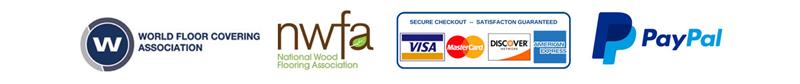 Efloors.com is trusted by the World Floor Covering Association, the National Wood Flooring Association, Visa, Mastercard, Discover, American Express, and PayPal.